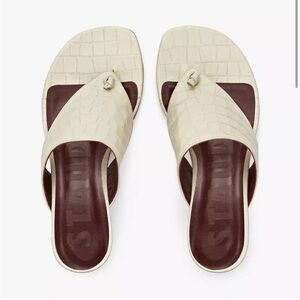 STAUD Keith croc-effect leather heels - cream 39